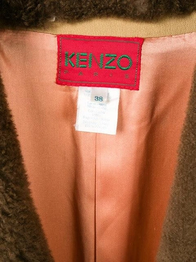 Pre-owned Kenzo Double Breasted Long Coat In Neutrals
