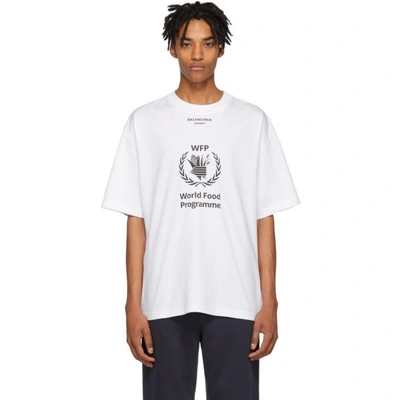 Shop Balenciaga White World Food Programme T-shirt In 3307 Ofwh/b