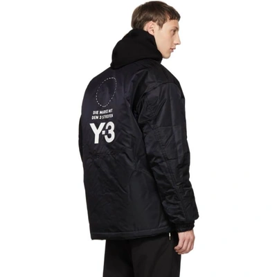 Shop Y-3 Reversible Black Padded Jacket