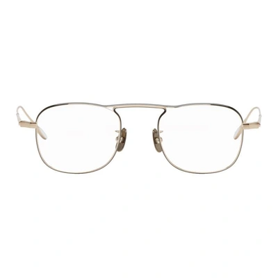 Shop Yuichi Toyama Gold And Grey Walter Glasses In 02 Whtgldgr