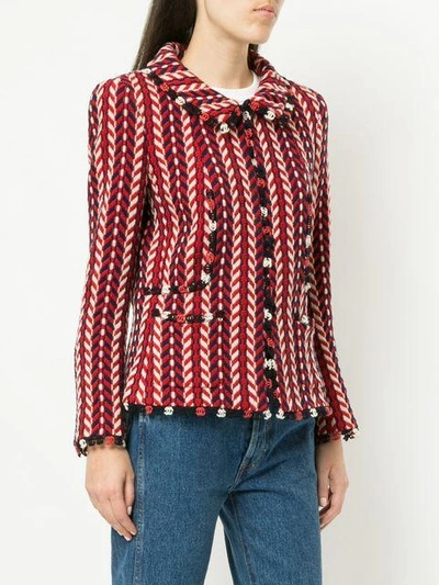 Pre-owned Chanel Vintage Fishtail Fitted Jacket - Red