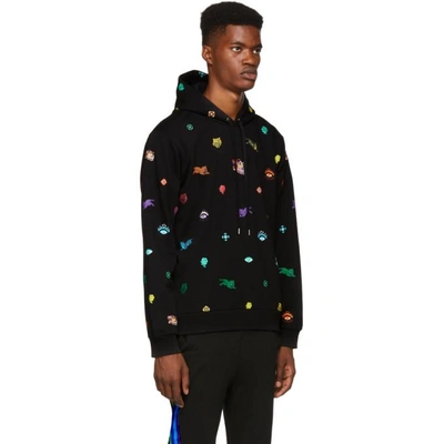 Shop Kenzo Black Multi-icons Hoodie In 99 Black