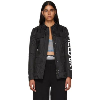 Shop Off-white Black Ripstop Quote Jacket
