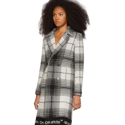 Shop Off-white Grey Check Blanket Coat