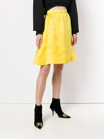 Pre-owned Balenciaga Flared A-line Skirt In Yellow
