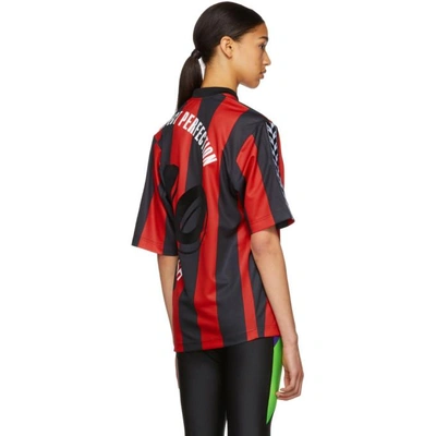 Shop Martine Rose Red & Black Twist Football T-shirt