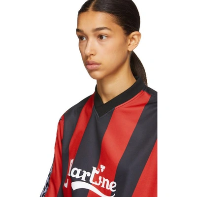 Shop Martine Rose Red & Black Twist Football T-shirt