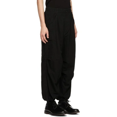 Shop Yohji Yamamoto Black Water Repellent Cargo Pants