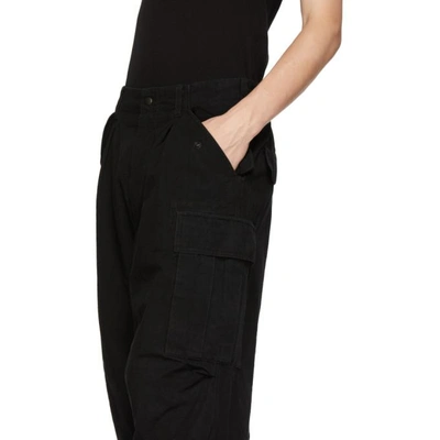 Shop Yohji Yamamoto Black Water Repellent Cargo Pants