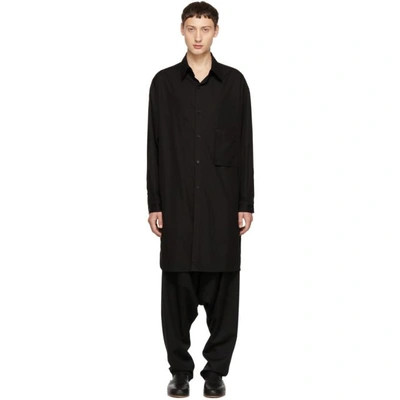 Shop Yohji Yamamoto Black Chain Long Shirt