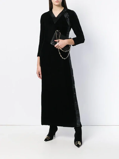 Pre-owned Valentino 1970s Side Fastening Long Dress In Black