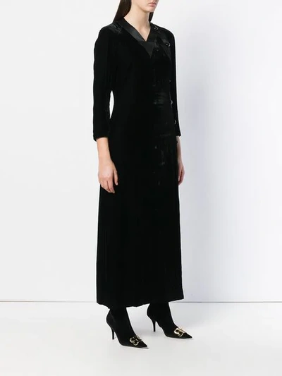 Pre-owned Valentino 1970s Side Fastening Long Dress In Black