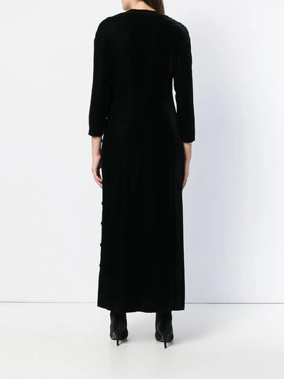 Pre-owned Valentino 1970s Side Fastening Long Dress In Black