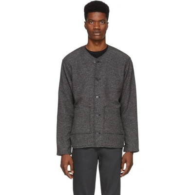 Shop Naked And Famous Denim Grey Chore Jacket In Charcoal