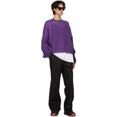 Shop Johnlawrencesullivan Purple And Grey Knit Sweater