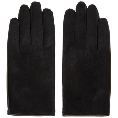 Shop Sasquatchfabrix . Black Leather Gloves In 01 Black