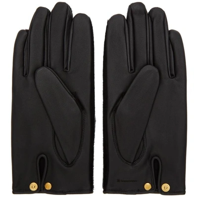 Shop Sasquatchfabrix . Black Leather Gloves In 01 Black