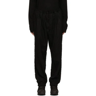 Shop Yohji Yamamoto Black Wrinkle Trousers