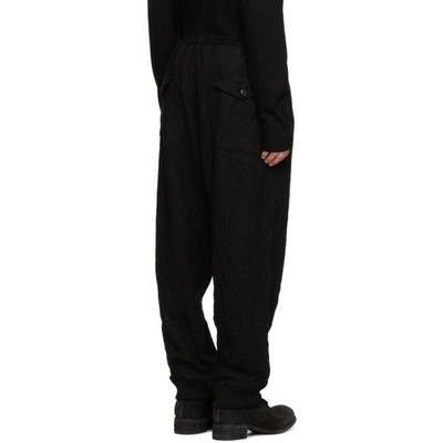 Shop Yohji Yamamoto Black Wrinkle Trousers