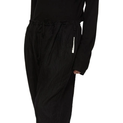 Shop Yohji Yamamoto Black Wrinkle Trousers