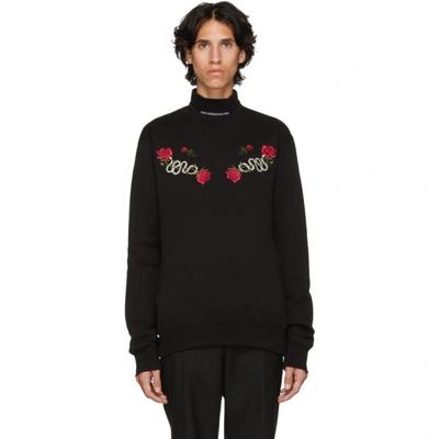 Shop Johnlawrencesullivan Black Embroidered Sweater
