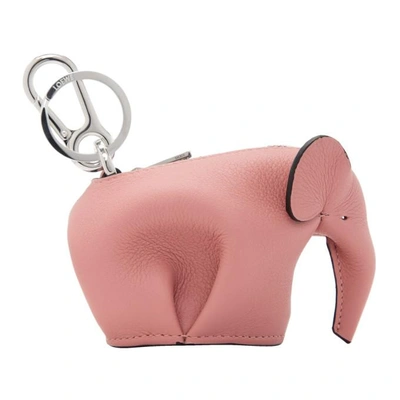 Shop Loewe Pink Elephant Charm Keychain In Candy Pink