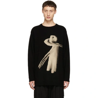 Shop Yohji Yamamoto Black Women Crewneck Sweater