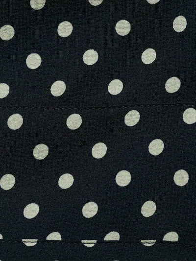 Shop Saint Laurent Yves  Vintage Polka-dot Shift Dress - Blue