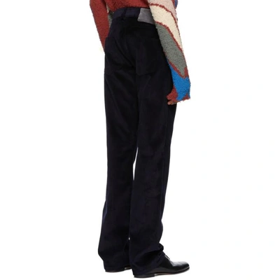 Shop Missoni Navy Corduroy Trousers In 93924 Night