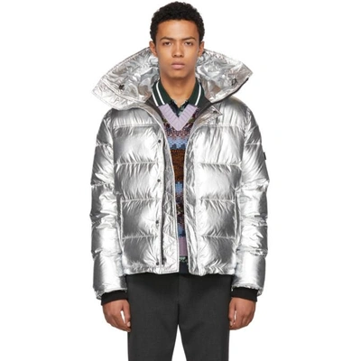 Shop Kenzo Silver Down Jacket In Ag Silver