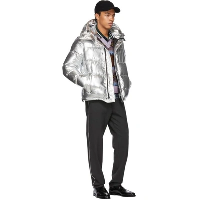 Shop Kenzo Silver Down Jacket In Ag Silver