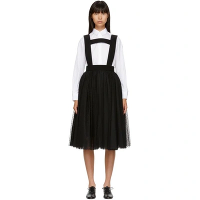 Shop Noir Kei Ninomiya Black Lace And Tulle Suspender Skirt In 1 Black