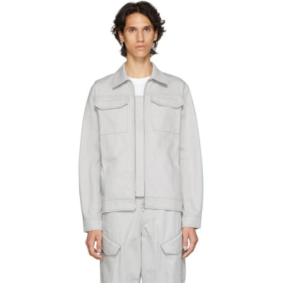 Grey Two-way Zip Service Jacket In Light Grey