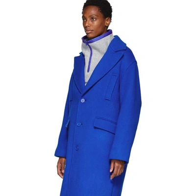 Shop Ader Error Ssense Exclusive Blue Basic Single Coat