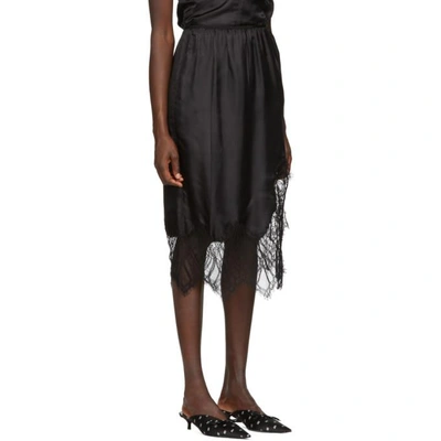 Shop Helmut Lang Black Lace Slip Skirt