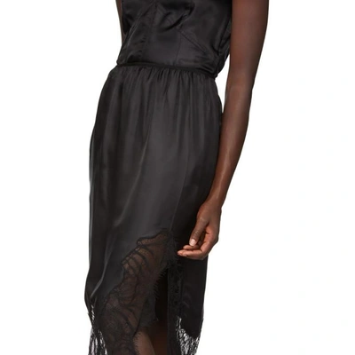 Shop Helmut Lang Black Lace Slip Skirt