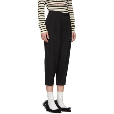 Shop Tricot Comme Des Garcons Black Wool Pleated Trousers In 1 Black