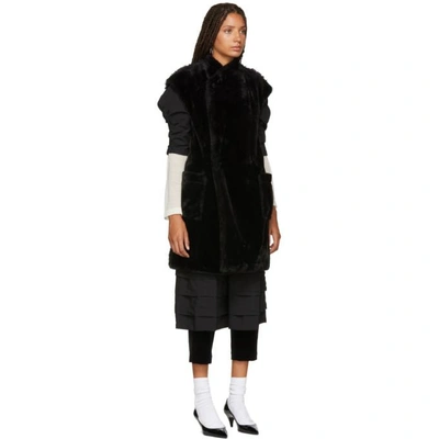 Shop Tricot Comme Des Garcons Black Faux Fur Vest In 1 Black