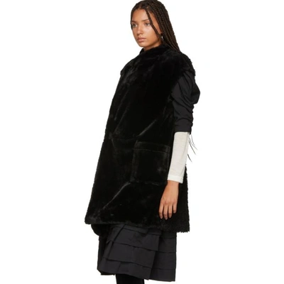 Shop Tricot Comme Des Garcons Black Faux Fur Vest In 1 Black