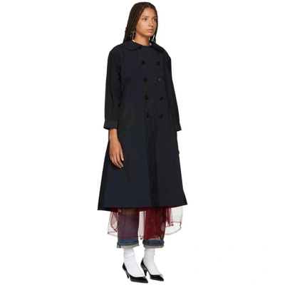 Shop Tricot Comme Des Garcons Navy Trench Coat In 2 Navy