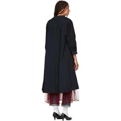 Shop Tricot Comme Des Garcons Navy Trench Coat In 2 Navy