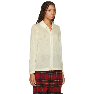 Shop Tricot Comme Des Garcons White Collar Cardigan In 4 Natural