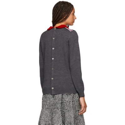 Shop Tricot Comme Des Garcons Grey And Multicolor Jacquard Sweater In 2 Top Grey