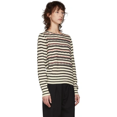 Shop Tricot Comme Des Garcons Black And White Striped Knit Sweater In 1 Black/nat