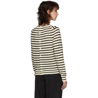 Shop Tricot Comme Des Garcons Black And White Striped Knit Sweater In 1 Black/nat