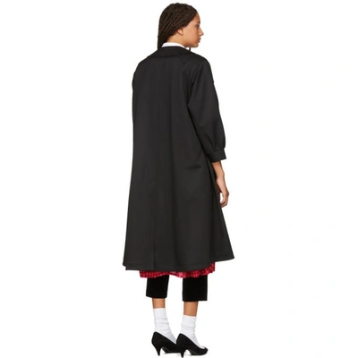 Shop Tricot Comme Des Garcons Black Double-breasted Trench Coat In 1 Black