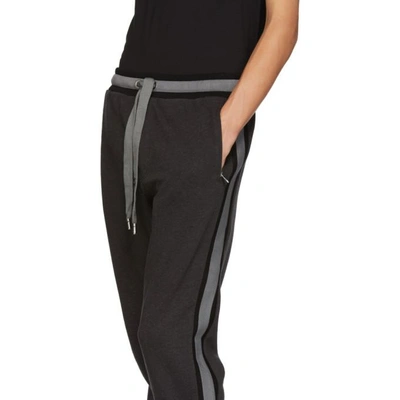Shop Dolce & Gabbana Dolce And Gabbana Black And Grey Striped Lounge Pants In S8293 Black