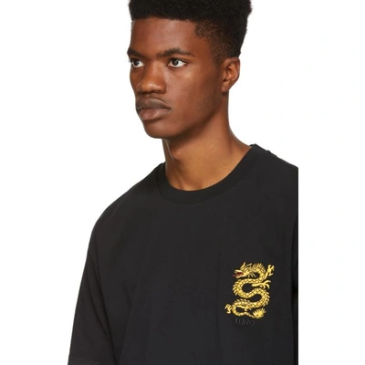 Shop Kenzo Black Dragon Crest T-shirt In 99 Black