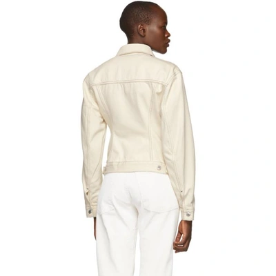 Shop Helmut Lang White Denim Femme Trucker Jacket In Natural