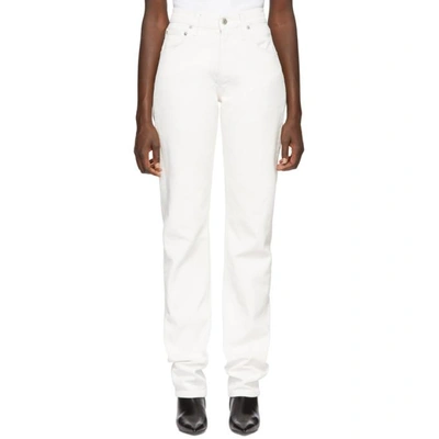 Shop Helmut Lang White Masc Hi Straight Jeans
